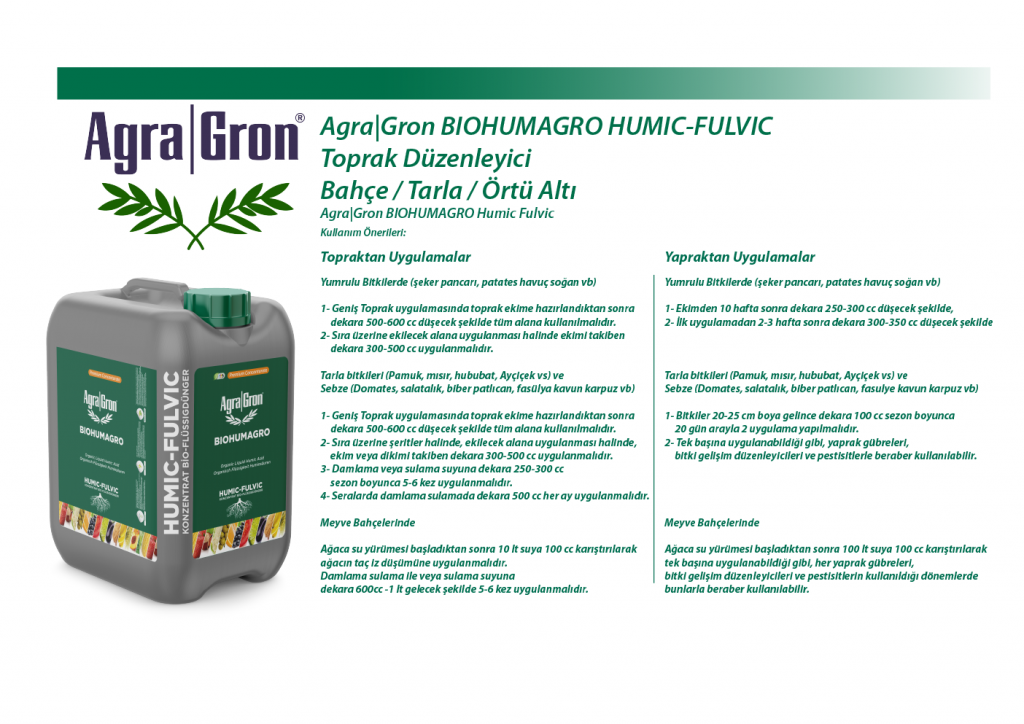 AgraGron Biohumagro Kullanım Miktarları