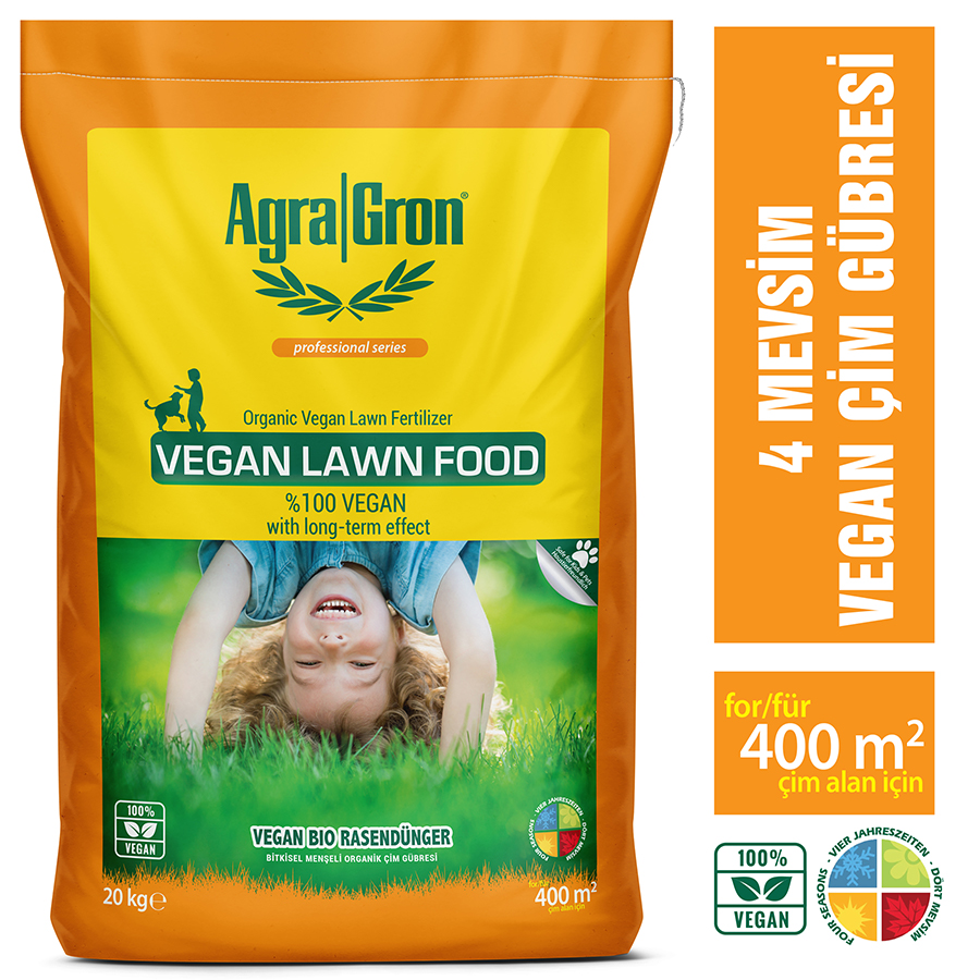 çim gübresi AgraGron Vegan Lawn Food 20 kg